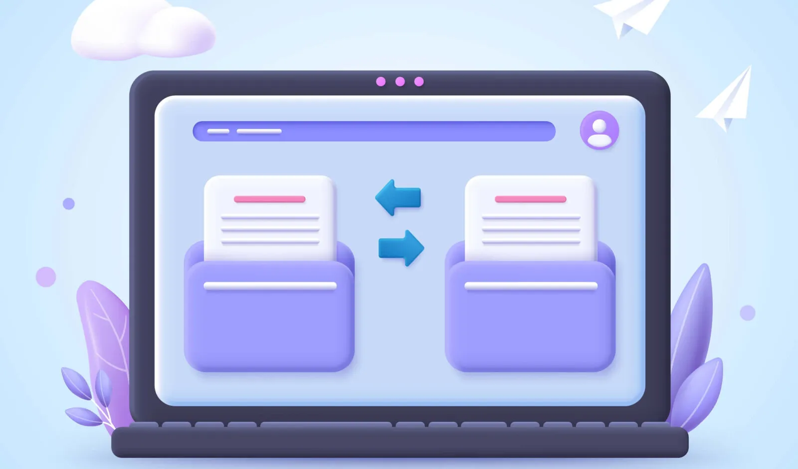 Illustratie van website migratie van oude site naar nieuwe site