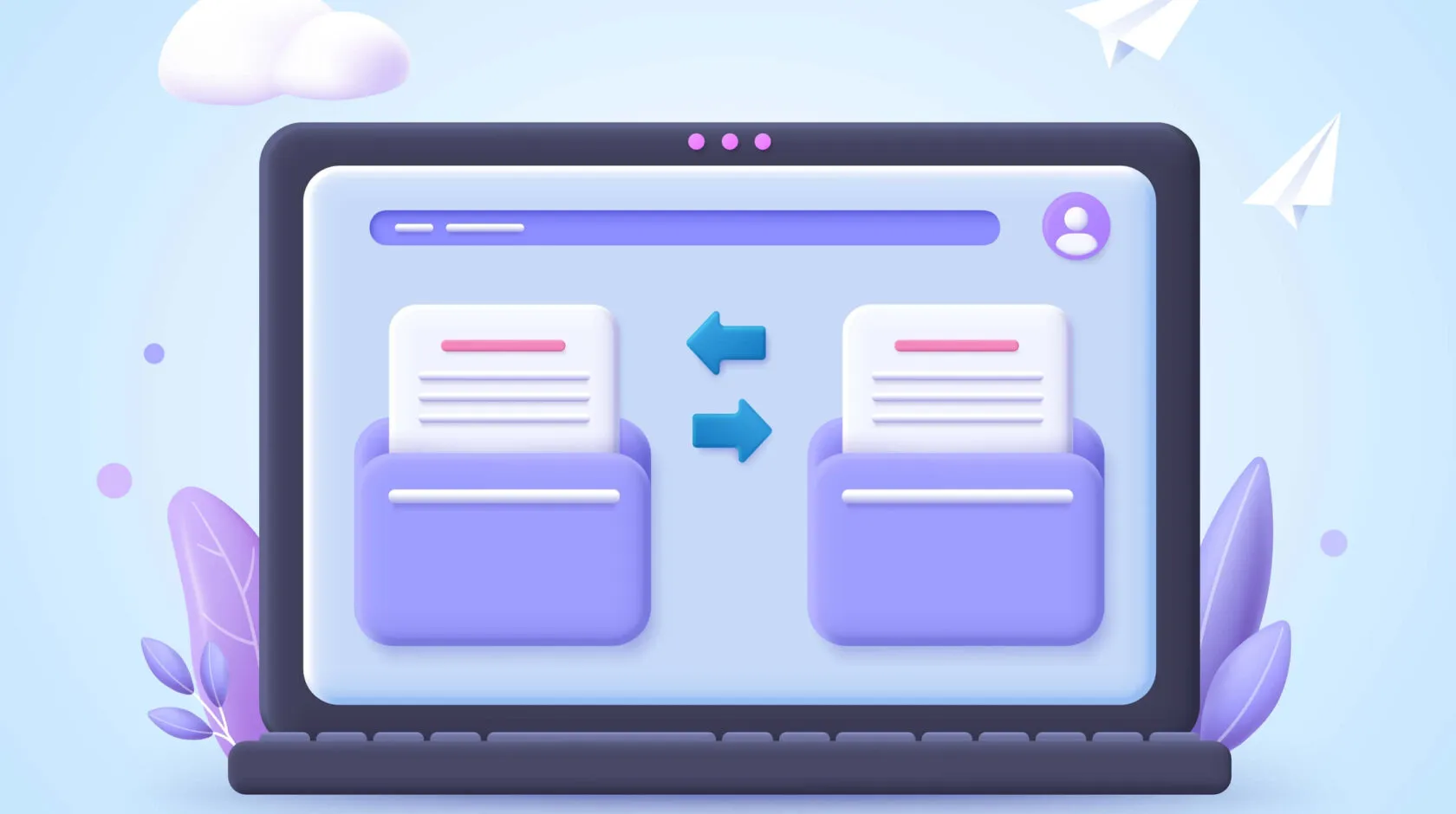 Illustratie van website migratie van oude site naar nieuwe site