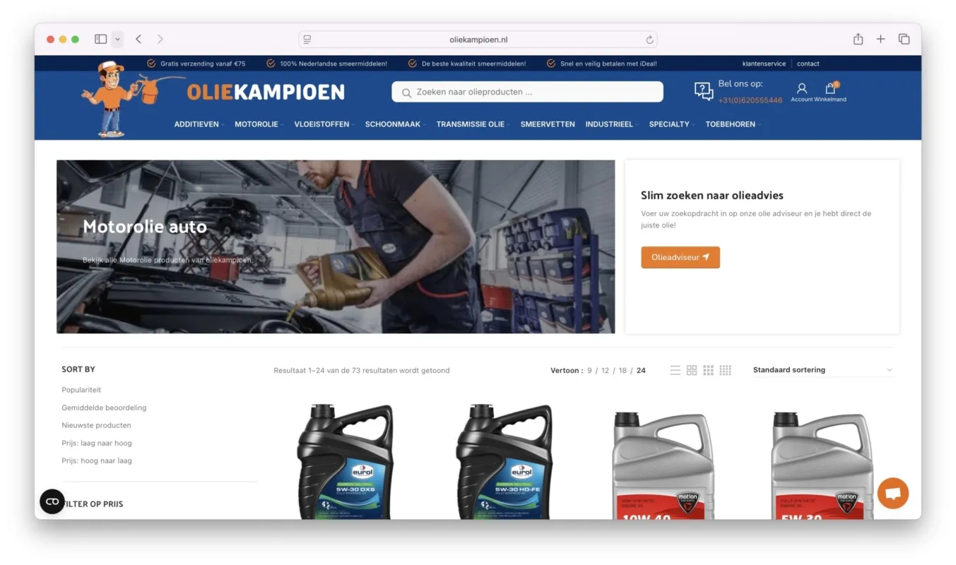 Oliekampioen website